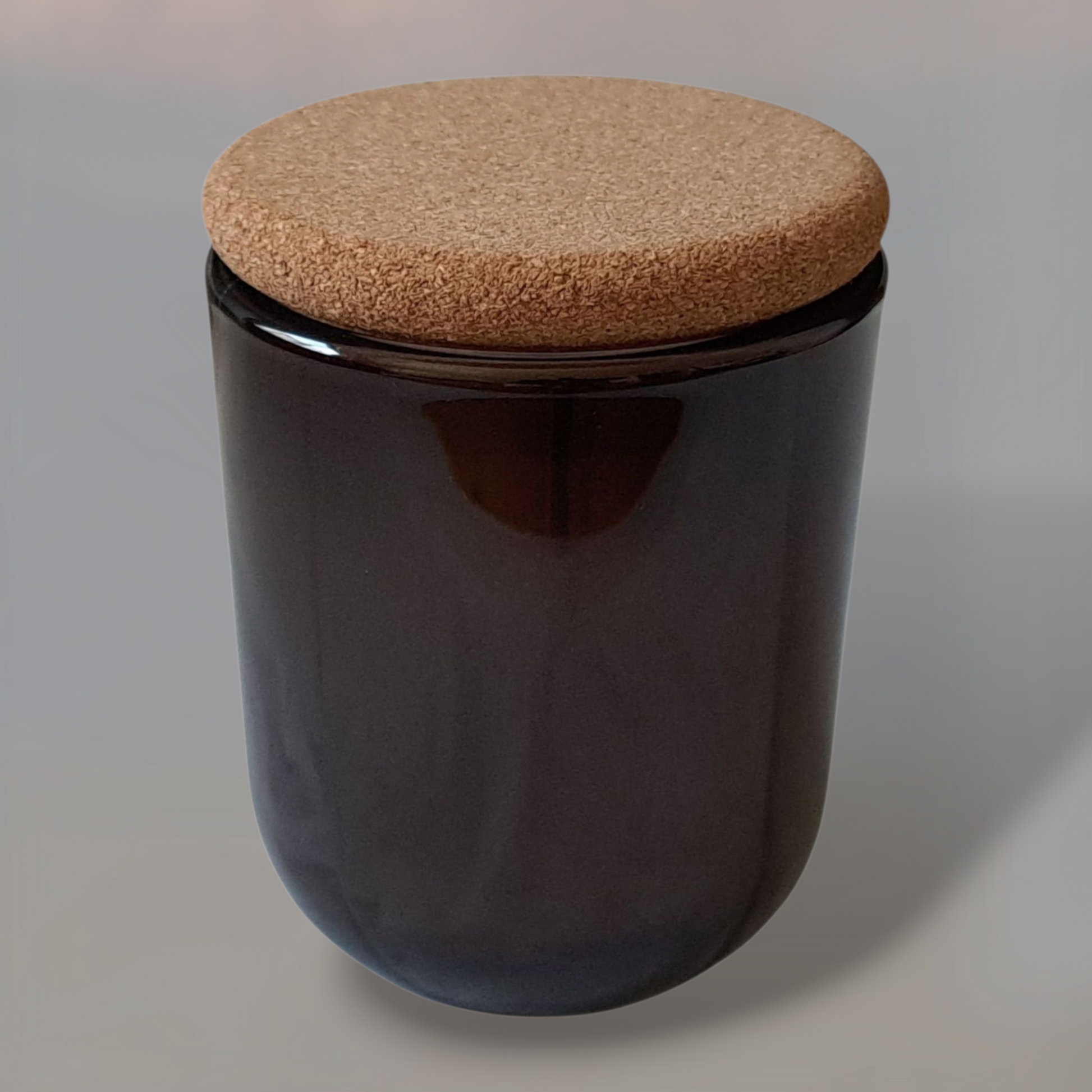 Mossfall luxury soy candle in amber glass jar